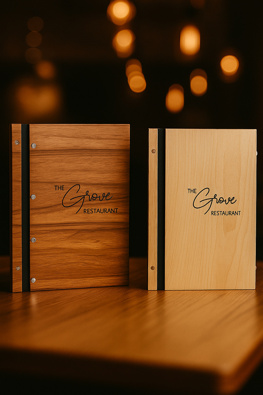Luxurious 2 Coloured Wooden Menu