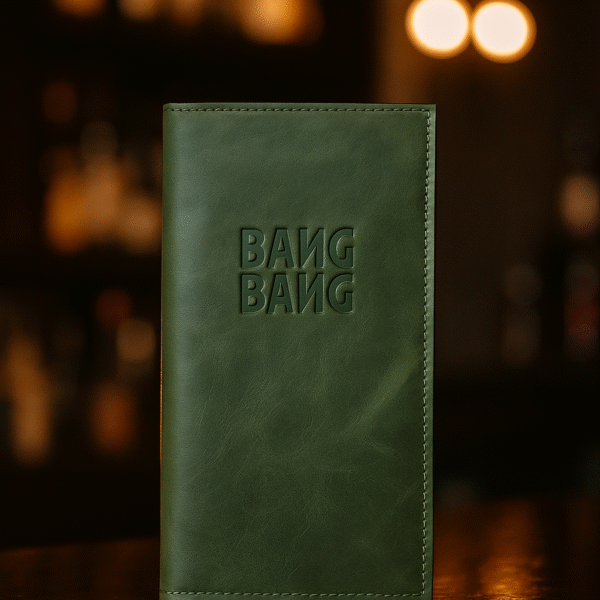 Pure Leather Dark Green Embossed Bill Book