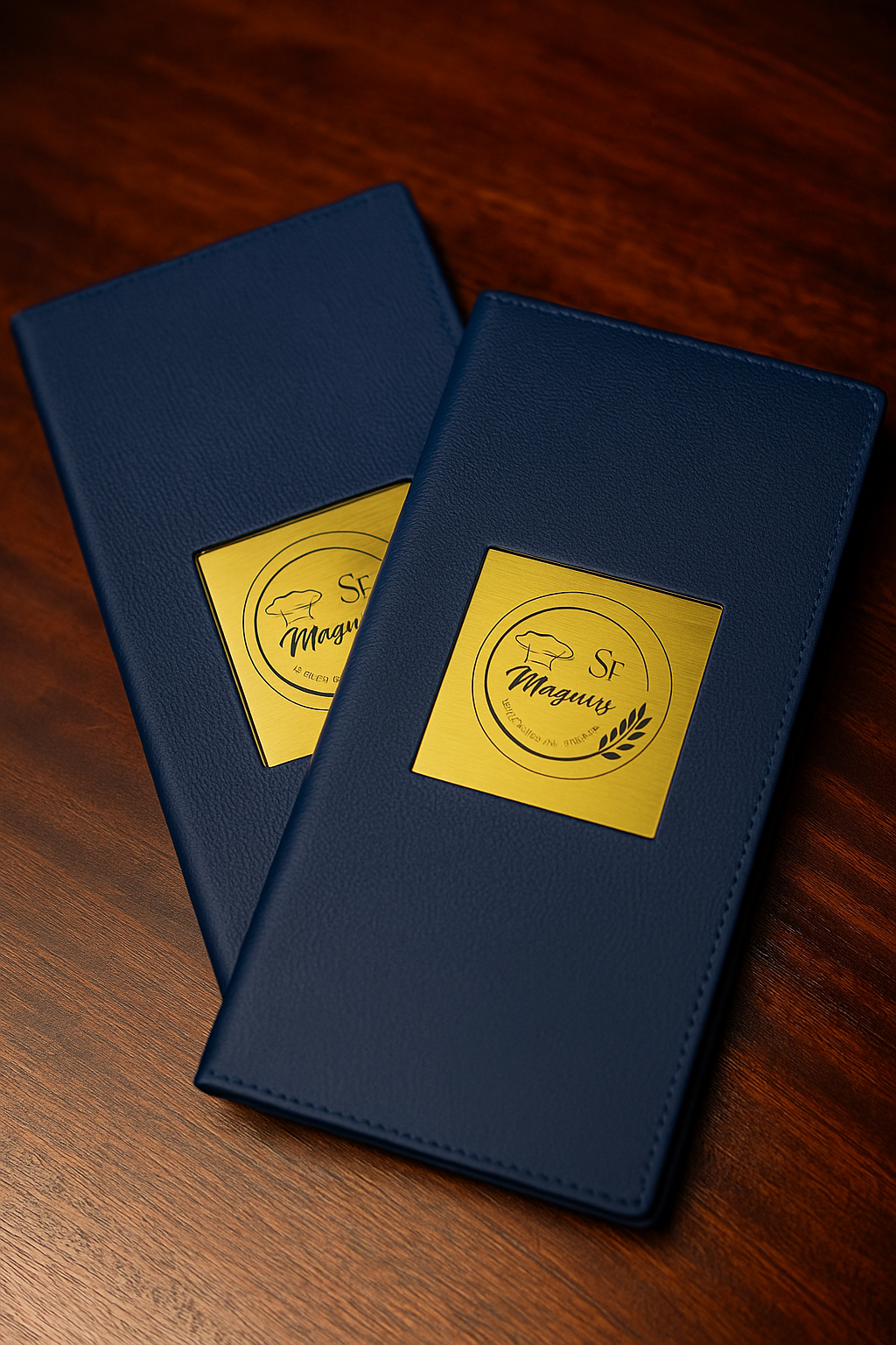 Imported Blue Restaurant Menu Folder