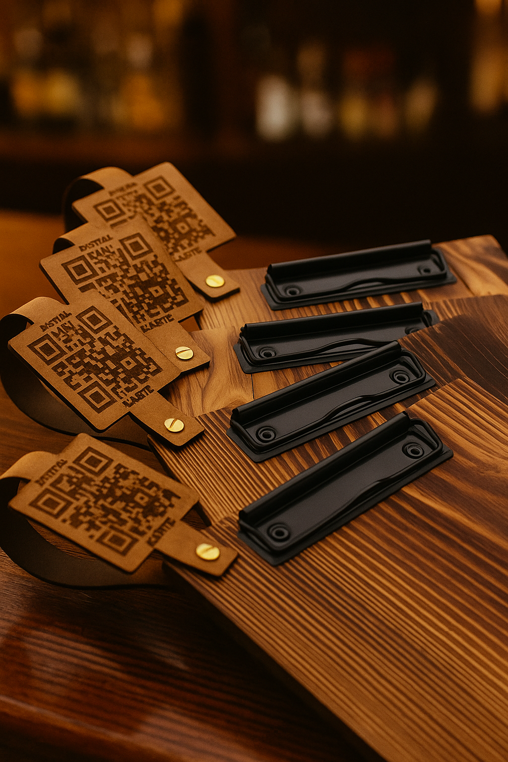 Wooden Bill Folder With Barcode