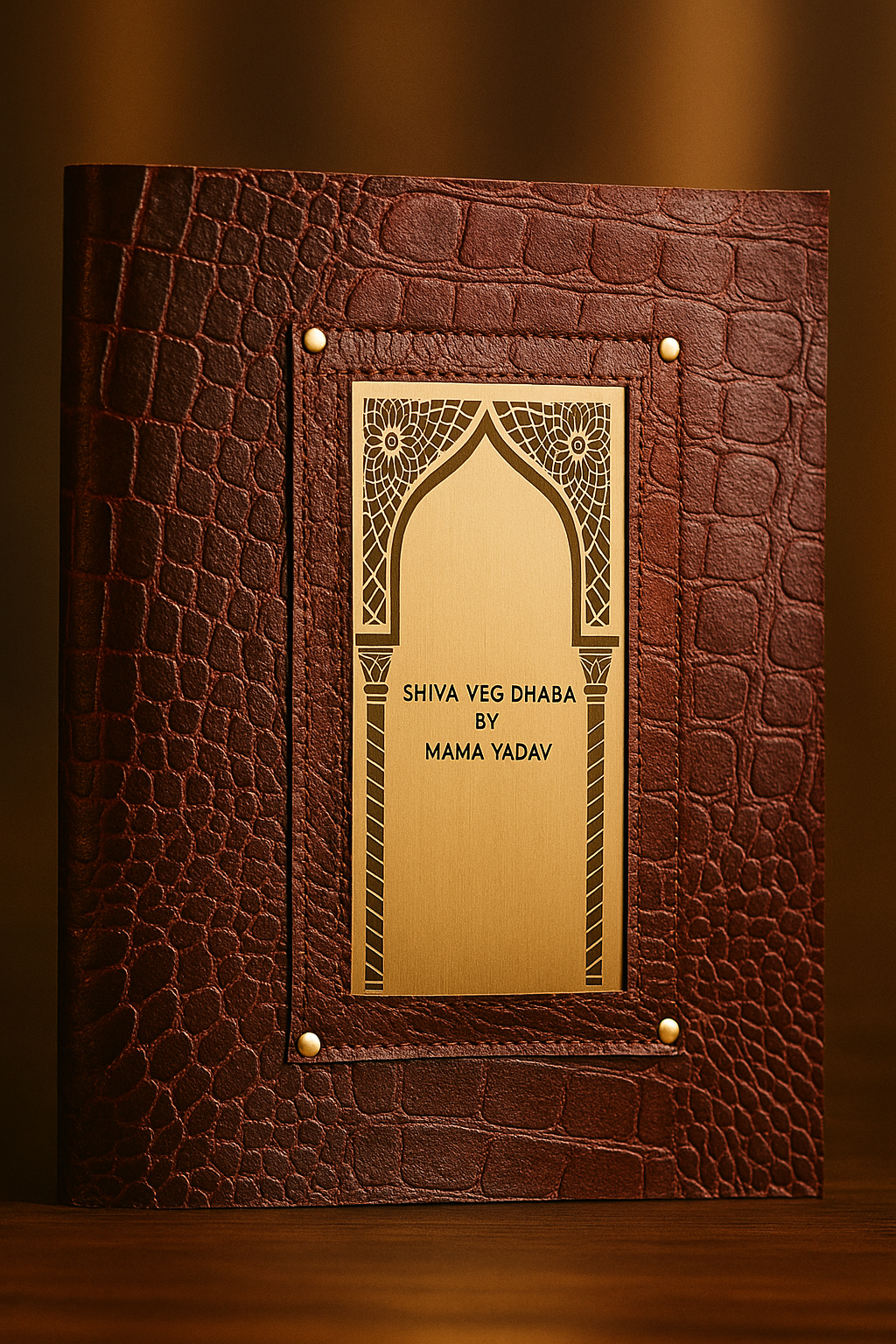 Crocodile Finish Leather Menu Folder