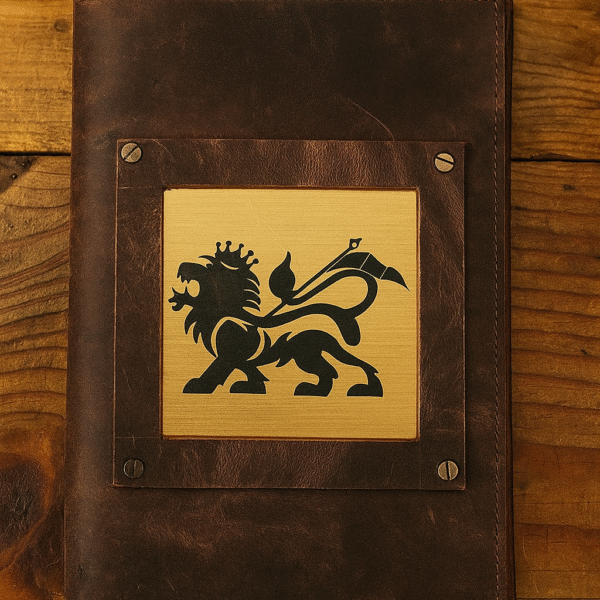 Pure Leather Laser Marked Golden Plated Bill Book