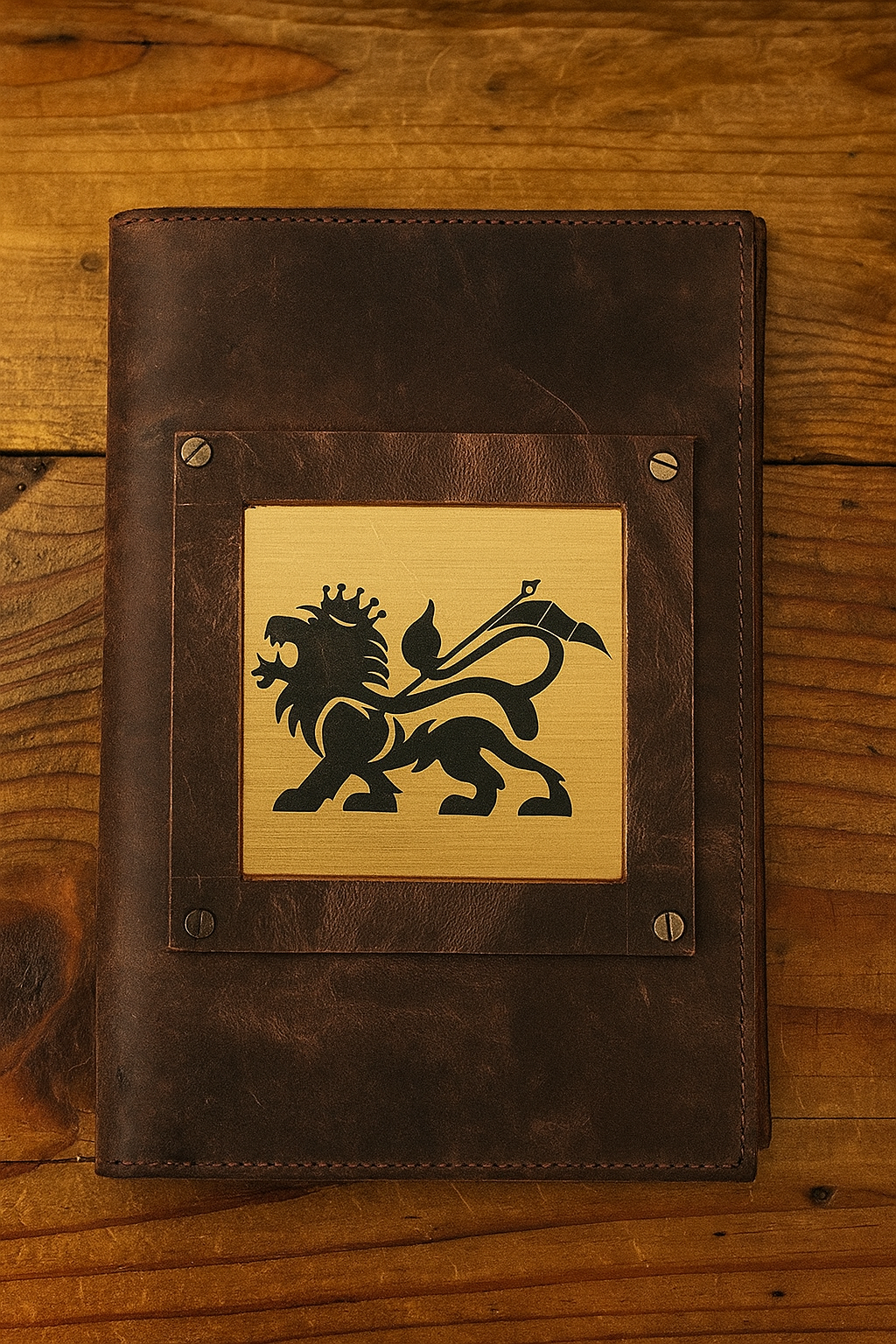 Pure Leather Laser Marked Golden Plated Bill Book