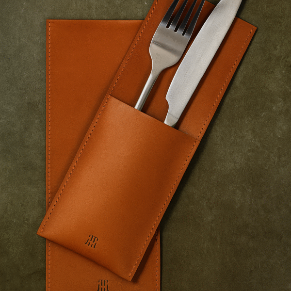 Elegant Leather Flatware Wrap