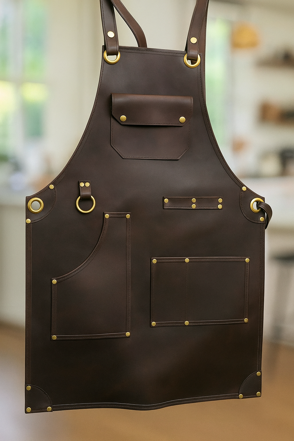 Heavy-Duty Black Leather Apron