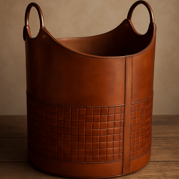 Leather Storage Basket With Handles