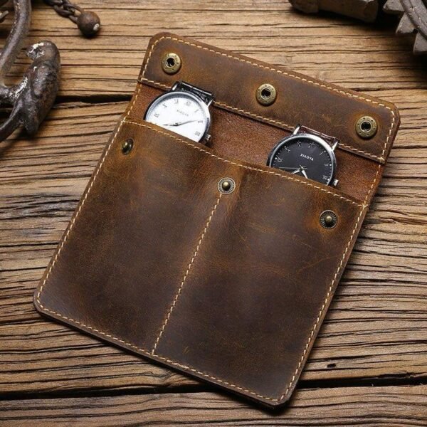 Dual Slot Premium Leather Watch Cover