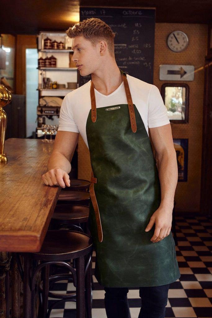 Artisan Green Leather Apron