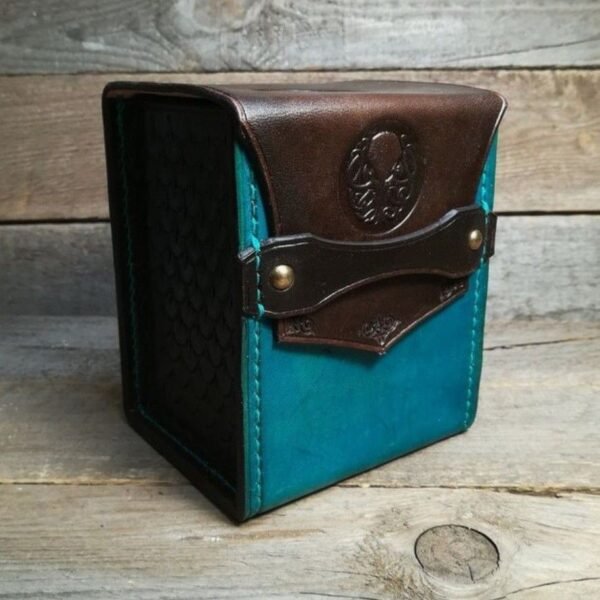 Vintage Teal & Brown Leather Luxury Box