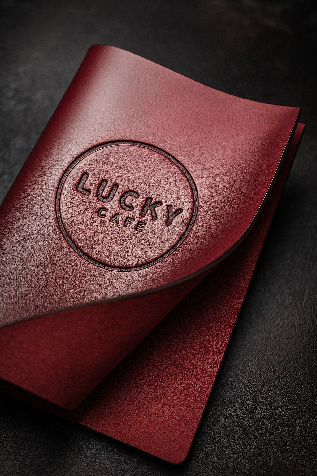 100% Pure Leather Red Menu Folder