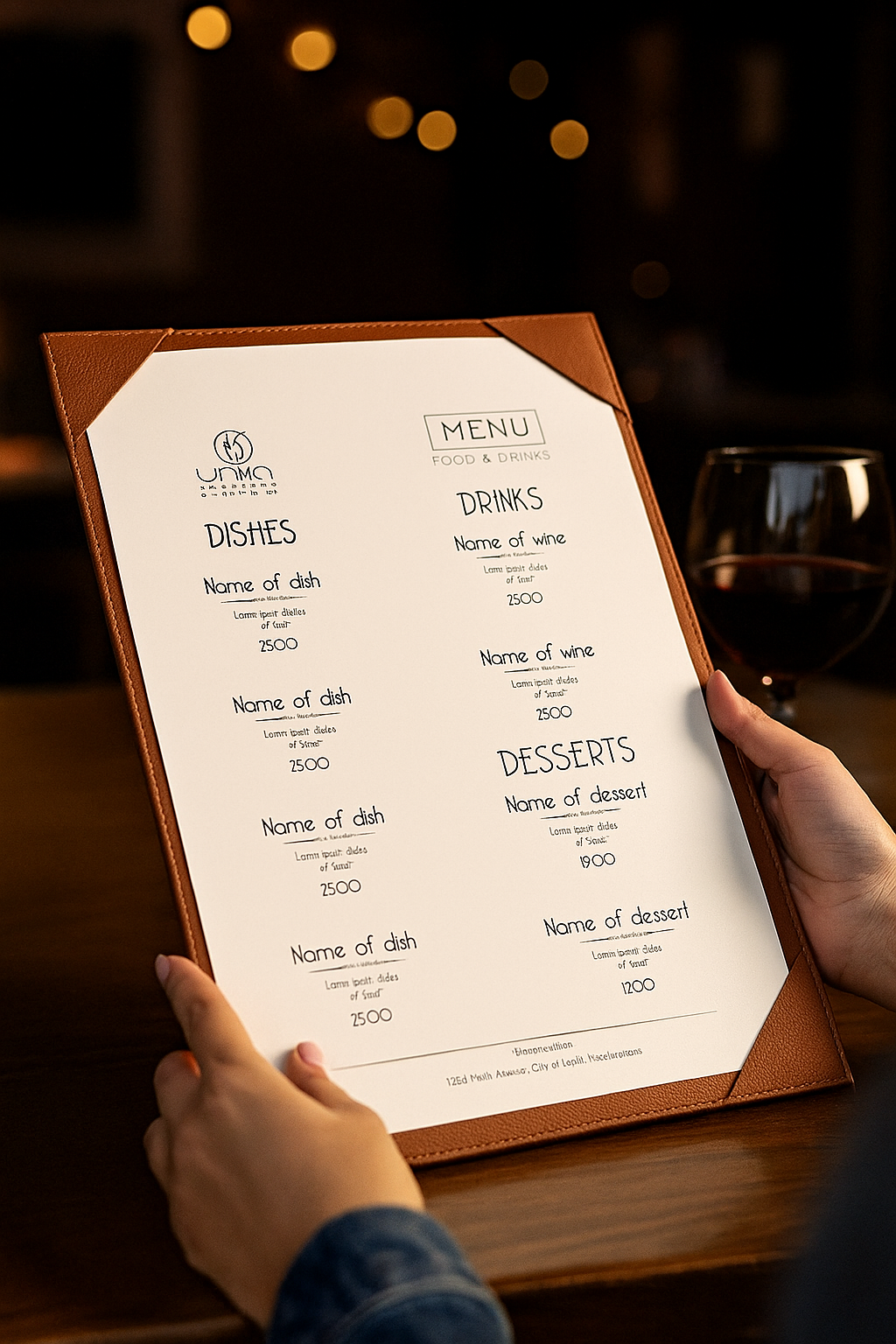 Corner Edged Luxury Menu Folder