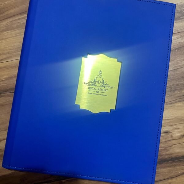 Blue Menu Folder With Laser Marking