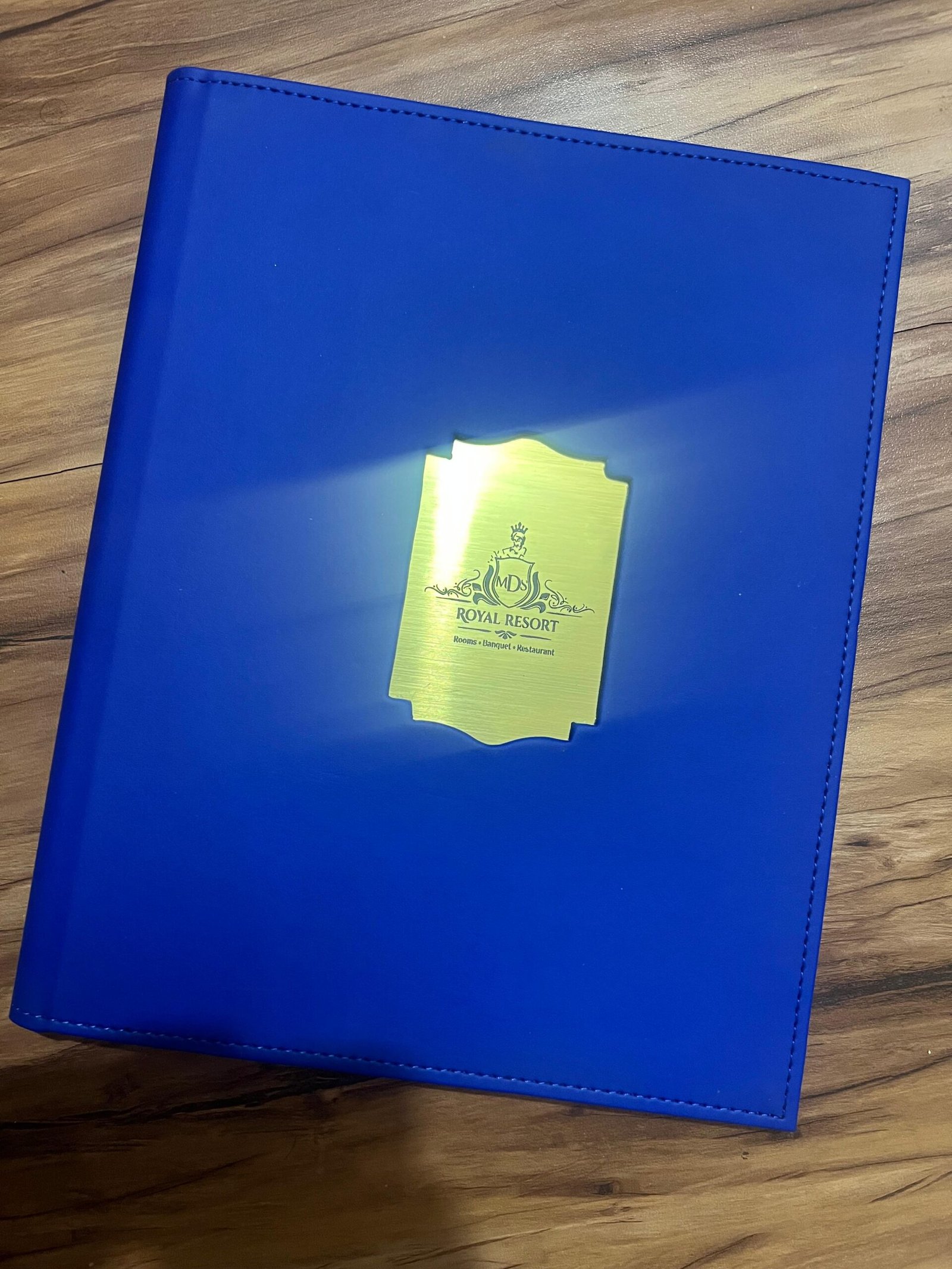 Blue Menu Folder With Laser Marking